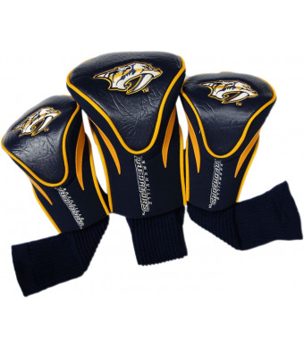 Team Golf NHL Contour Golf Club Headcovers (3 Count), Numbered 1, 3, and X, Fits Oversized Drivers, Utility, Rescue and Fairway Clubs, Velour lined for Extra Club Protection