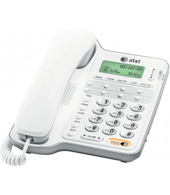 ATandT CL2909 Corded Speakerphone with caller ID/call waiting, White