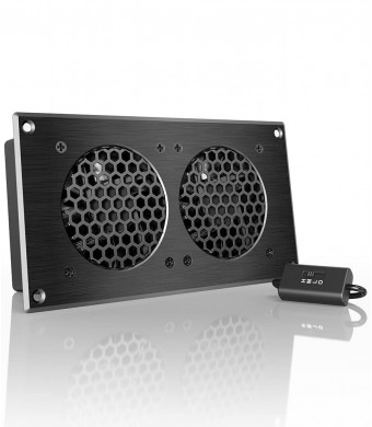 AC Infinity AIRPLATE S5, Quiet Cooling Fan System 8" with Speed Control, for Home Theater AV Cabinets