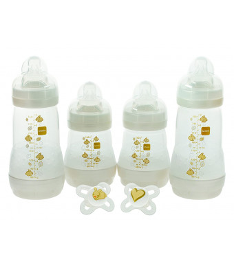 MAM Feed and Soothe Bottle and Pacifier Gift Set, Unisex, 0+ Months, 6-Count