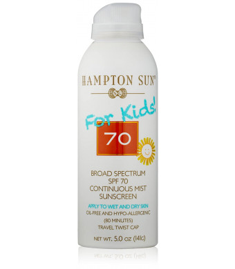 Hampton Sun SPF 70 for Kids Continuous Mist Sunscreen, 5 oz