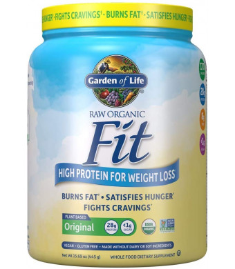 Garden of Life Raw Organic Fit Powder, Original - High Protein for Weight Loss (28g) plus Fiber, Probiotics and Svetol, Organic and Non-GMO Vegan Nutritional Shake, 10 Servings