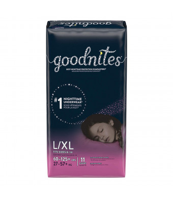 Goodnites, Girls Bedwetting Underwear, L/XL, 11 Ct