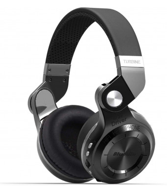 Bluedio T2 Plus Turbine Wireless Bluetooth Headphones with Mic/Micro SD Card Slot/FM Radio (Black)