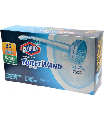 Clorox Toilet Wand Disinfecting Refills, 36 Ct Plus Bonus Handle by Clorox