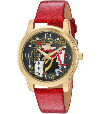 Disney Women's 'Alice in Wonderland' Quartz Metal Watch, Color:Red (Model: W003142)