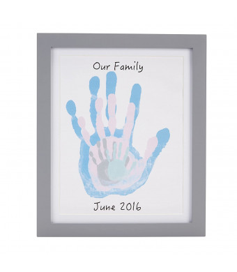 Pearhead DIY Family Handprint Frame and Paint Kit, Family Craft Night Ideas, DIY Gifts, Gray