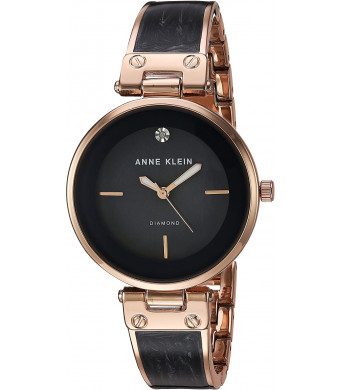 Anne Klein Women's Diamond-Accented Dial Bangle Watch