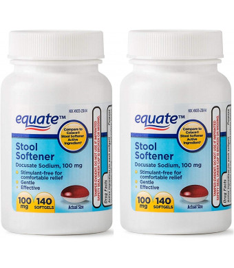 Equate - Stool Softener 100 mg, 140 Capsules (Compare to Colace) (2)