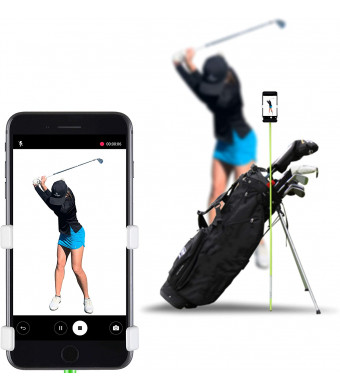 SelfieGOLF Record Golf Swing - Cell Phone Holder Golf Analyzer Accessories | Winner of The PGA Best Product | Selfie Putting Training Aids Works with Any Golf Bag and Alignment Stick