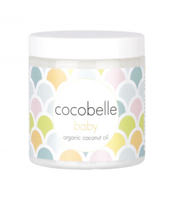 Cocobelle Baby Pure and Gentle Premium 100% Organic Virgin Coconut Oil for Babies  Perfect for Dry Skin, Eczema, Scalp/Cradle Cap, Bottom Balm, Nappy Rash Balm, Sores, Flaky Skin and Baby Massage Oil