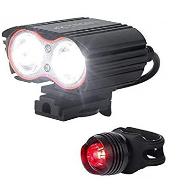 victagen Bike Light,Bicycle Front and Tail Light,Super Bright 2400 Lumens,Rechargeable Bike Headlight Waterproof LED Front and Rear Light, Easy to Mount Fits Mountain Road Bike Kids Men Cycling Commuter