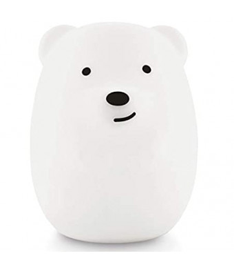 Lumipets Bear Night Light for Kids Cute Silicone LED Animal Baby Nursery Nightlight Which Changes Color by Tap - Portable and Rechargeable Gift Lamps for Toddler and Kids Bedroom