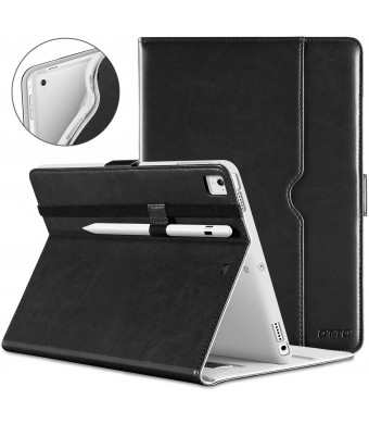 DTTO iPad 9.7 Inch 5th/6th Generation 2018/2017 Case with Apple Pencil Holder, Premium Leather Folio Cover Case for Apple iPad 9.7 inch [Auto Sleep/Wake], Also Fit iPad Pro 9.7/Air 2/Air - Black