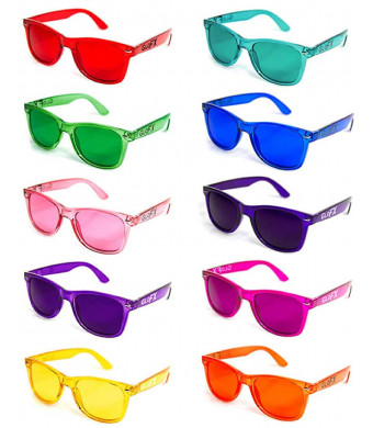 GloFX Color Therapy Glasses 10-Pack Chakra Glasses Chromotherapy Glasses Light Therapy