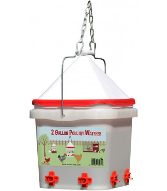 RentACoop 2 Gallon Chicken Waterer - Horizontal Nipple Setup (4 Nipple Corner)