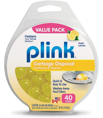 Plink Garbage Disposal Cleaner and Sink Deodorizer with Clean Lemon Scent. Get Rid of The Stink. 40-Count.