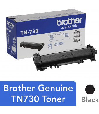 Brother Genuine Standard Yield Toner Cartridge, TN730, Replacement Black Toner, Page Yield Up To 1,200 Pages,