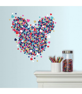 RoomMates Minnie Mouse Heart Confetti Peel And Stick Giant Wall Decals With Glitter