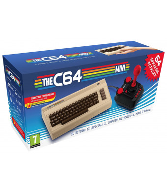 The C64 Mini Console Videogames Deep Silver (EU IMPORT) + 1 Joystick + 64 Games Pre-Installed