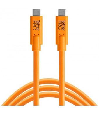 TetherPro USB-C to USB-C 3' (0.9m), High-Visibility Orange