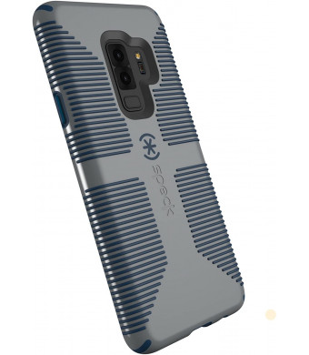 Speck Products Compatible Phone Case for Samsung Galaxy S9 Plus, Candyshell Grip Case, Gravel Grey/Deep Sea Blue