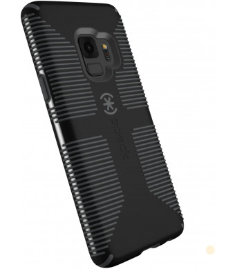 Speck Products Compatible Phone Case for Samsung Galaxy S9, Candyshell Grip Case, Black/Slate Grey