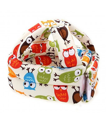 IUME Toddler Baby Safety Helmet Children Headguard Infant Protective Harnesses Cap Adjustable Printed Head Guard Head Protector Cute Owl