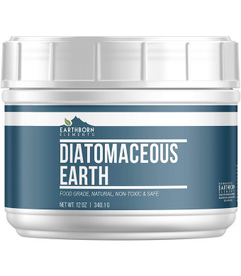 Diatomaceous Earth (12 oz (340 g)) by Earthborn Elements, Resealable Tub with Bonus Scoop, Highest Quality, FCC Food Safe, 100% Pure Freshwater Amorphous Silica