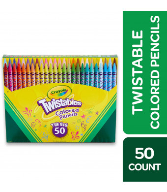 Crayola Twistables Colored Pencils Coloring Set, Kids Indoor Activities At Home, Gift Age 3+ - 50 Count