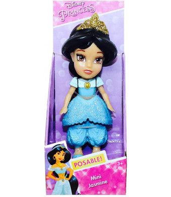 Disney Princess Poseable Jasmine Sparkle Collection Mini Toddler Doll 3"