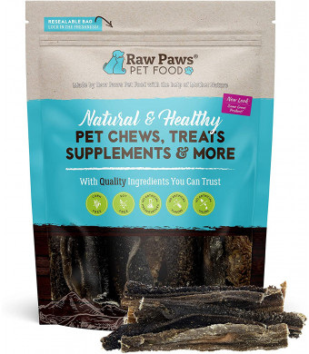Raw Paws Natural Lamb Tripe Sticks for Dogs - Packed in USA - Green Tripe for Dogs from Free-Range, Grass Fed Lamb with No Added Antibiotics or Hormones - Crunchy, Dehydrated Dog Tripe Treats
