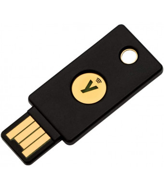 Yubico - YubiKey 5 NFC - Two Factor Authentication USB and NFC Security Key, Fits USB-A Ports and Works with Supported NFC Mobile Devices - Protect Your Online Accounts with More Than a Password