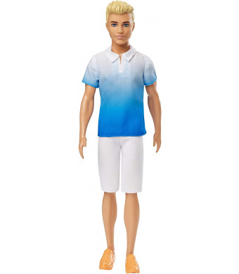 Barbie Ken Fashionistas Doll, Wearing Blue Ombre Shirt, for 3 to 8 Year Olds