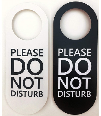 Do Not Disturb Door Hanger Sign, 2 Pack (Black and White) Please Do Not Disturb Sign for Meeting in Session, Office, Home, Clinic, Therapists, Hotel, Health Care