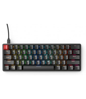 Glorious Modular Mechanical Gaming Keyboard - 60% Compact Size (61 Key) - RGB LED Backlit, Brown Switches, Hot Swap Switches (Black)(GMMK-Compact-BRN)