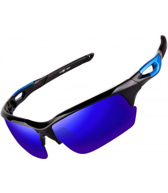 FLEX Polarized Sports Sunglasses for Men and Women. Ultra Tough Lightweight Frame w/HD lens for Cycling Driving Fishing Golf