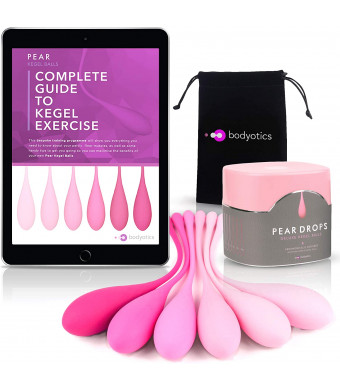 Deluxe Kegel Weighted Exercise Balls - Pelvic Floor Tightening and Strengthen Bladder Control - Prevent Prolapse - Set of 6 for Beginners to Advanced with Free E-Book