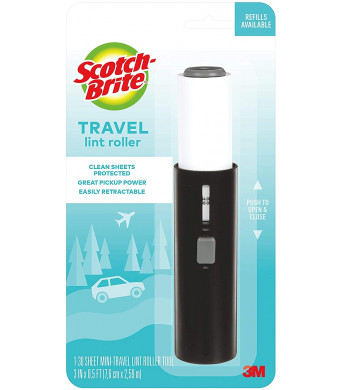 Scotch-Brite Mini Travel Lint Roller, Works great on dog, cat, and other animal hair, Sticky, Great for travel, 30 Sheets