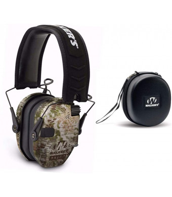 Walkers Razor Slim Electronic Shooting Hearing Protection Muff (Sound Amplification and Suppression) with Protective Case