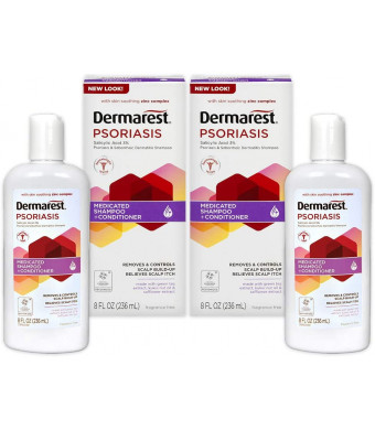 Dermarest Psoriasis Medicated Shampoo and Conditioner, 8 oz, Pack of 2