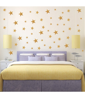 YOKIND 117Pcs Gold Stars Wall Decal Stars Pattern DIY Wall Stickers for Kids Rooms Home Decor