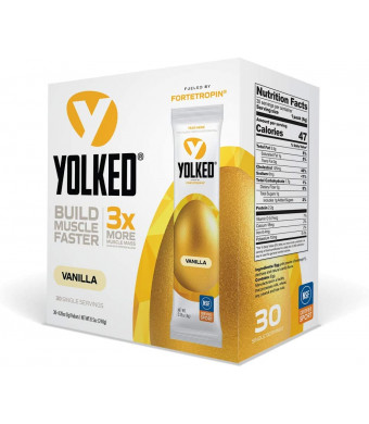 YOLKED - Clinically Proven and NSF-Certified All Natural Muscle Building Supplement - Increase Lean Muscle, Reduce Muscle Loss, and Improve Recovery with Protein's Perfect Partner, 30 Servings