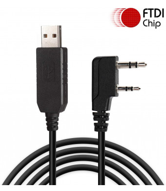 Radioddity PC001 FTDI USB Programming Cable, Plug and Play, Compatible with BTECH, BaoFeng, Kenwood, Radioddity, AnyTone Radio