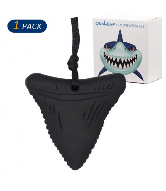 Shark Tooth Chew Necklace for Kids, Boys or Girls - Sensory Oral Motor Aids Teether Toys for Autism, ADHD, Baby Nursing or Special Needs- Reduces Chewing Biting Fidgeting for Kids Adult Chewers