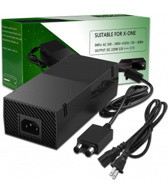 Xbox One Power Supply Brick,UKor Xbox 1 AC Adapter Power Cord Replacement Charger for Microsoft Xbox one 100-240V, Black