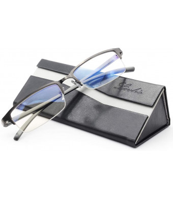 livho Blue Light Blocking Glasses,Transparent Lens,Computer Glasses,Anti Eyestrain/Anti Scratch/Anti UV Ray,Sleep Better for Women Men (Gun)