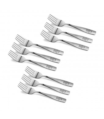 9 Piece Stainless Steel Kids Forks, Kids Cutlery, Child and Toddler Safe Flatware, Kids Silverware, Kids Utensil Set, Includes A Total of 9 Forks for Great Convenience, Ideal for Home and Preschools