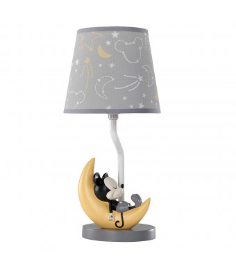 Lambs and Ivy Disney Baby Mickey Mouse Lamp with Shade and Bulb, Gray/Yellow