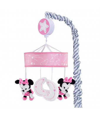 Lambs and Ivy Disney Baby Minnie Mouse Musical Crib Mobile, Pink/Gray